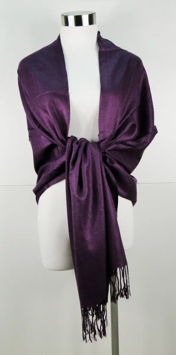 Tapp Collections Purple Pashmina Shawl Wrap Scarf | Lightweight & Super Soft (26" x 68") - view 3