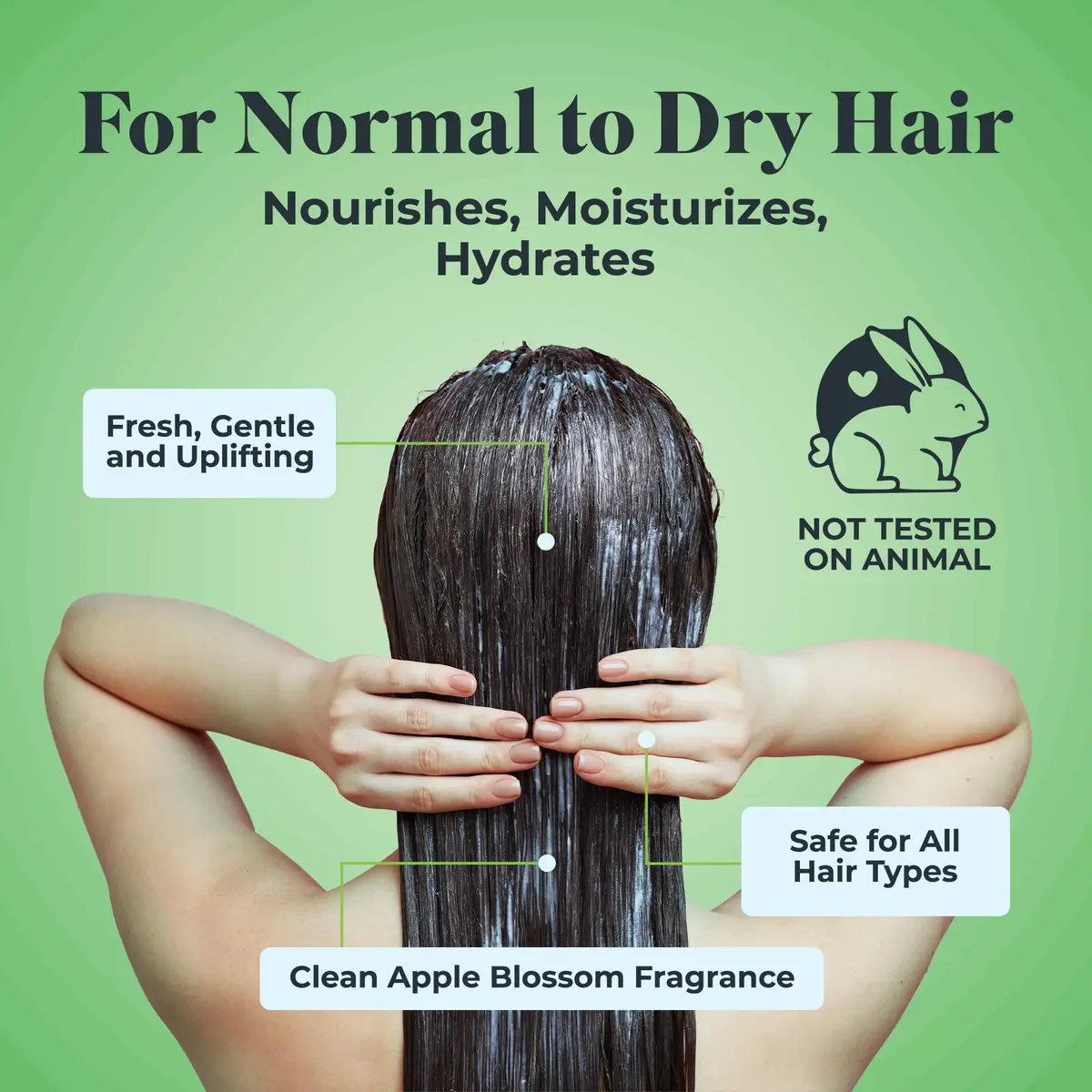 White Rain Moisturizing Shampoo – Apple Blossom Scent, 15 fl oz | Hydrating, Paraben-Free, Cruelty-Free - view 5