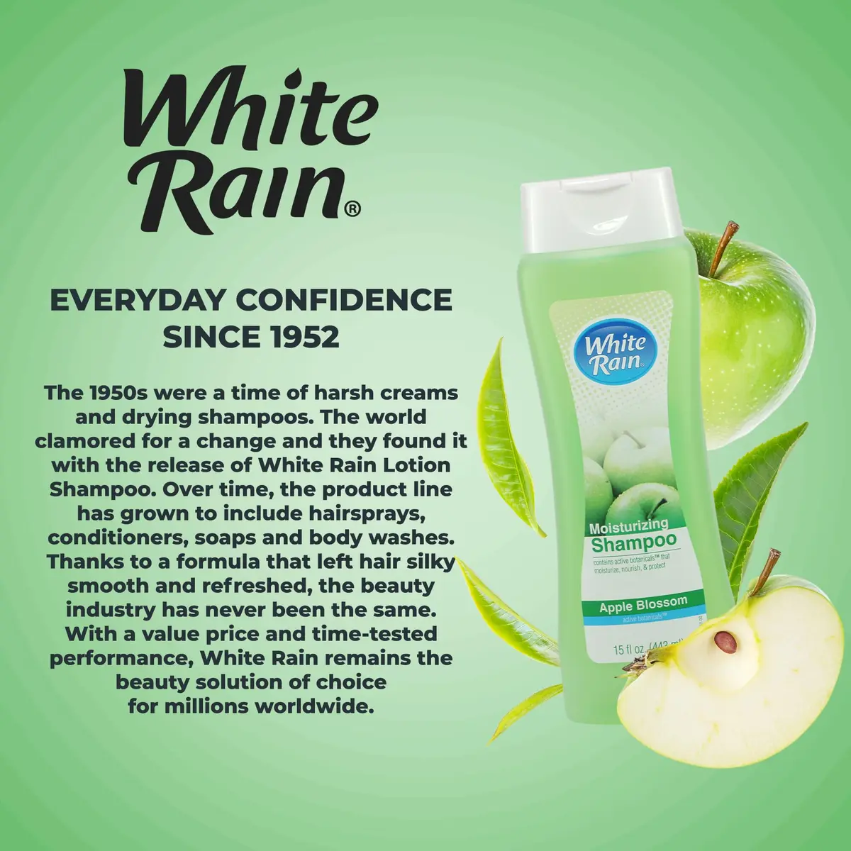 White Rain Moisturizing Shampoo – Apple Blossom Scent, 15 fl oz | Hydrating, Paraben-Free, Cruelty-Free - view 6