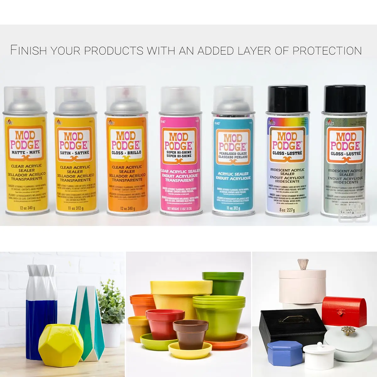 Mod Podge Gloss Clear Acrylic Sealer 12 oz | Crystal Clear, Quick Drying, Non-Yellowing - view 3