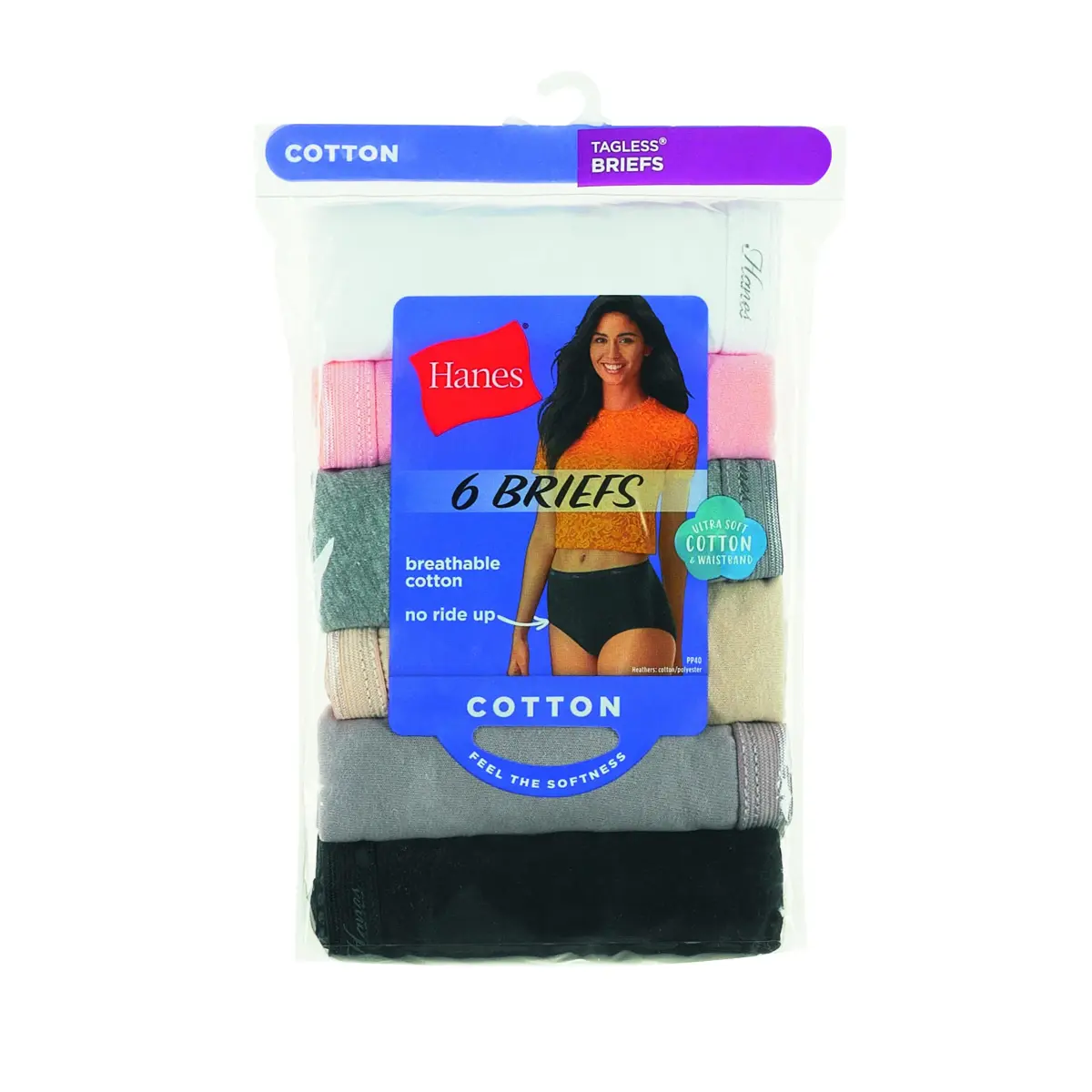 Hanes Women's Cotton Brief Panties 6-Pack, Size 10 | Moisture-Wicking Full Coverage - view 7