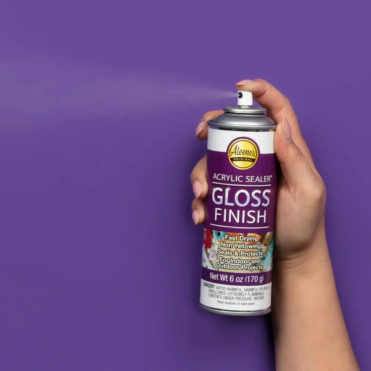 Aleene's Spray Acrylic Sealer Gloss Clear Finish 177ml (6 fl oz) | Protects Crafts and Art Projects - view 3