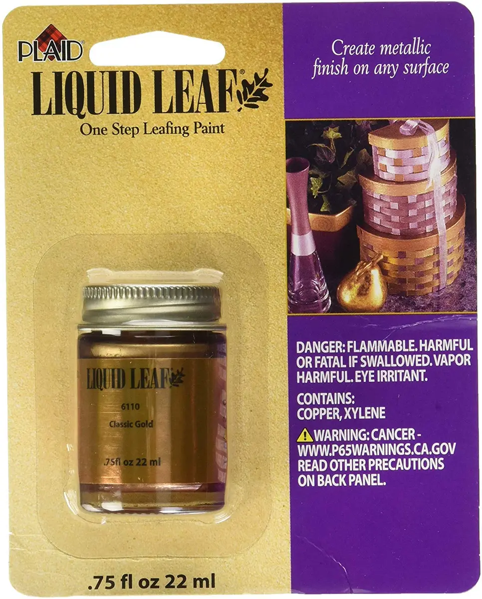 Plaid Classic Gold Glaze Liquid Leafing Paint 22ml (0.75 Fl Oz) | One-Step Metallic Finish - main product image
