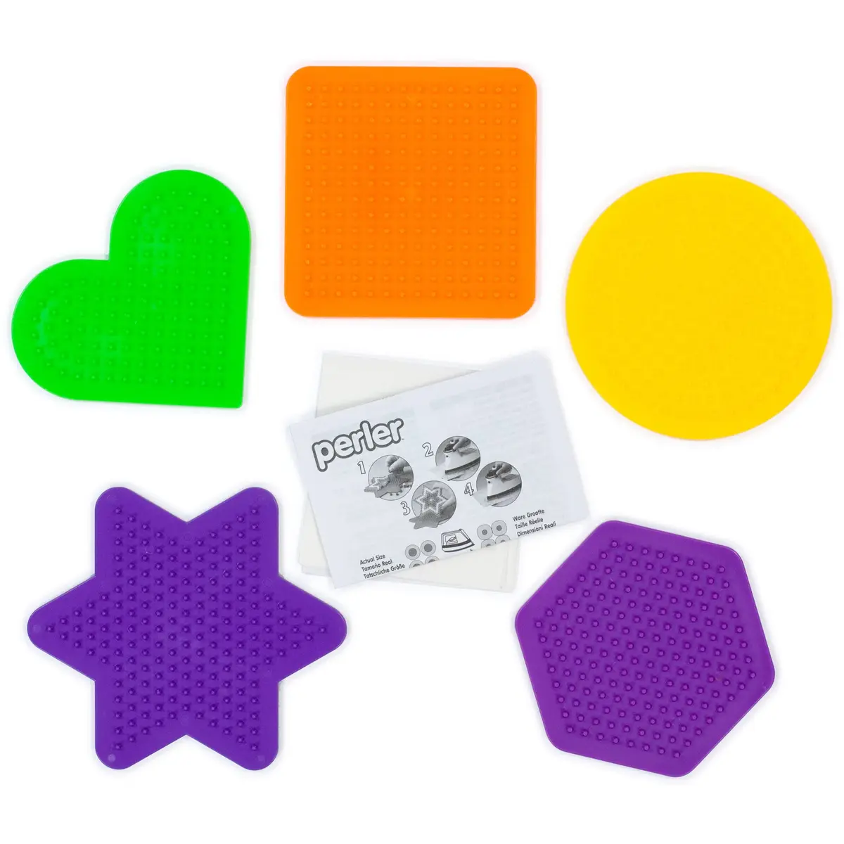 Perler Beads Small Fun Shaped Pegboards 5 Pack | Reusable Plastic Shapes for Creative Crafts - view 3