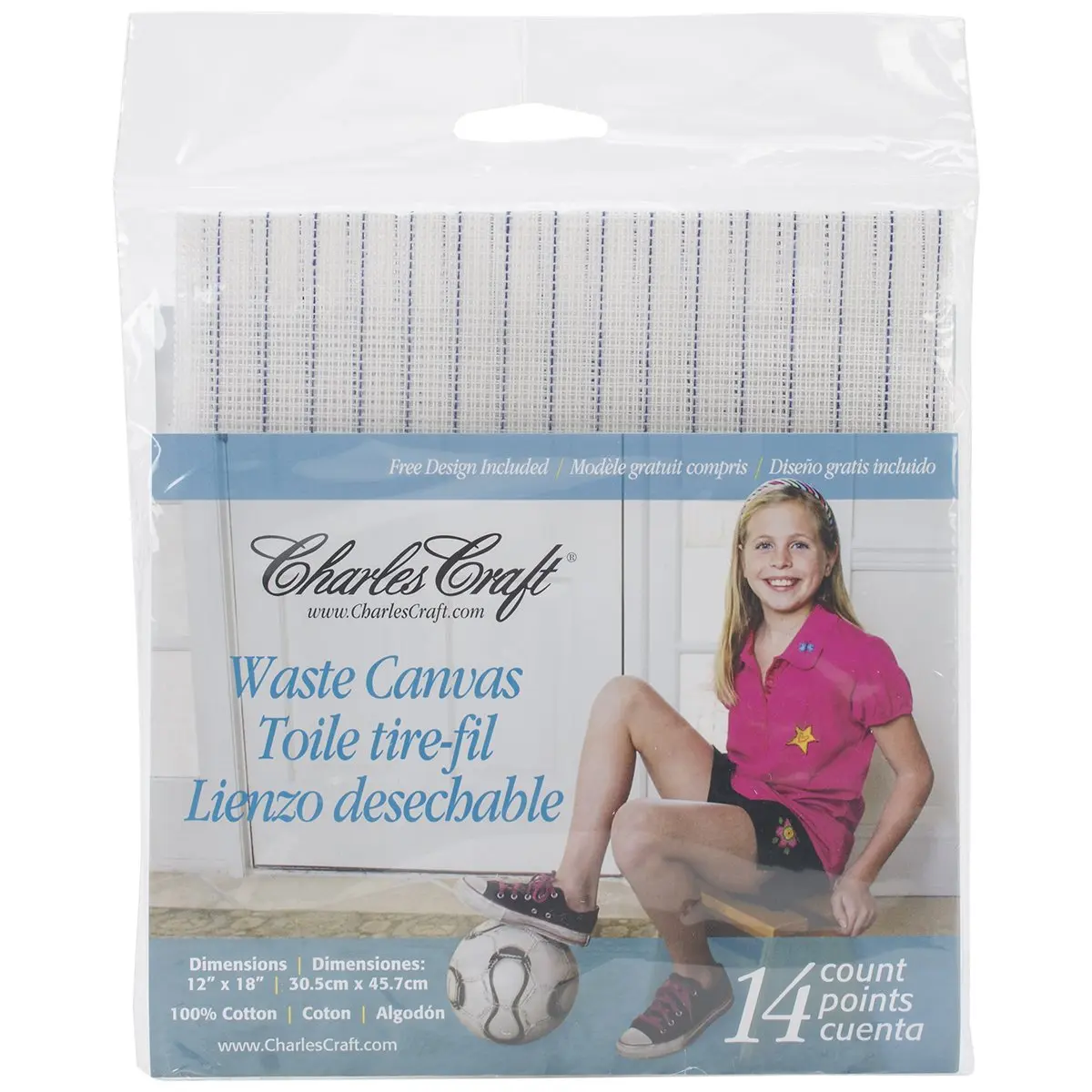 DMC Charles Craft Waste Canvas 14 Count 12" x 18" (30.5cm x 45.7cm) | Natural Polyester Blend - main product image