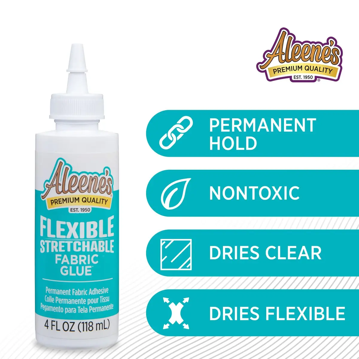 Aleene's Flexible Stretchable Fabric Glue 4 oz (118 ml) | Bonds Sequins, Glitter, Beads to Fabric - view 3