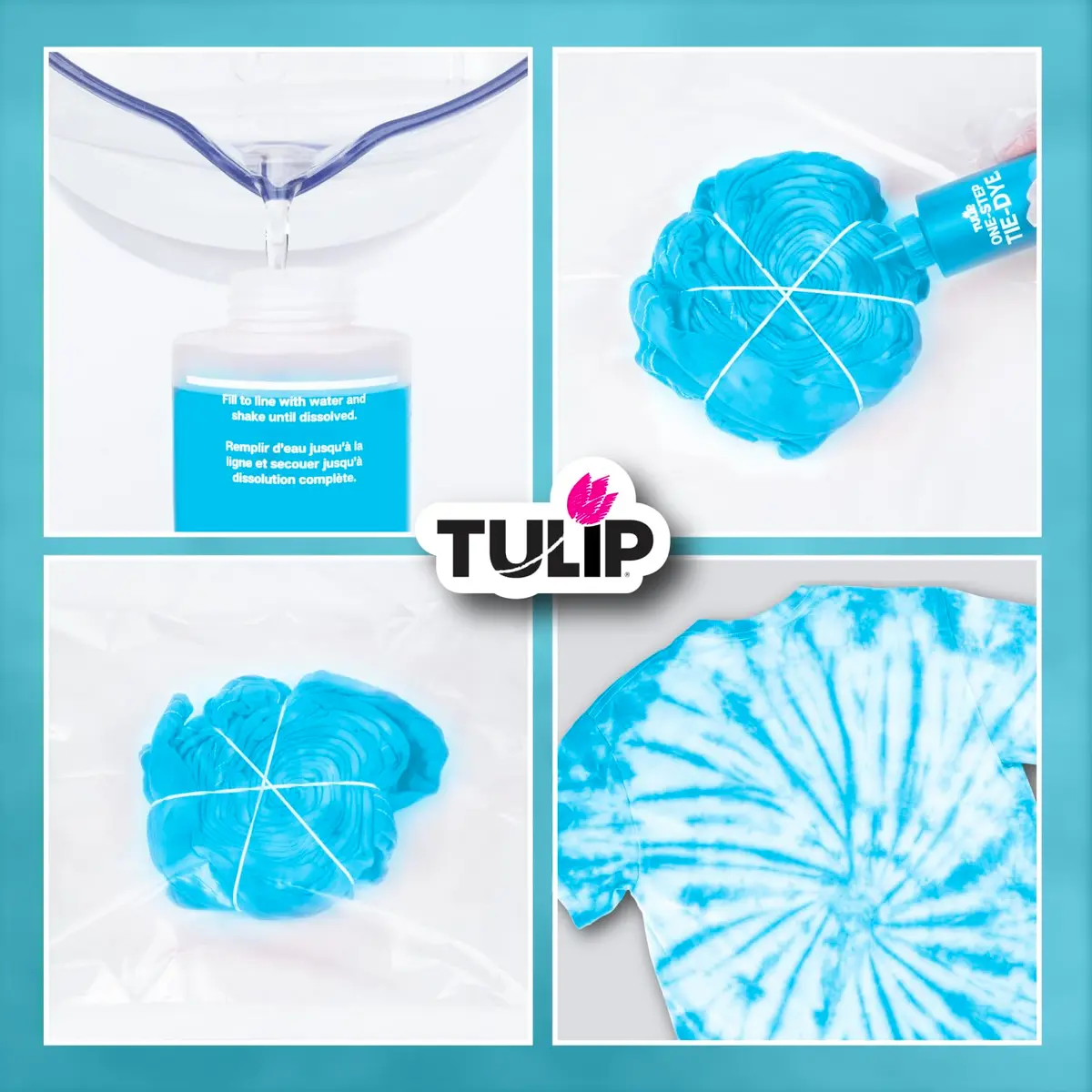 Tulip One-Step Tie-Dye Kit Vibrant Colors for Fabric 118ml (4 fl oz) Turquoise | Easy Squeeze Bottle for All Ages - view 2
