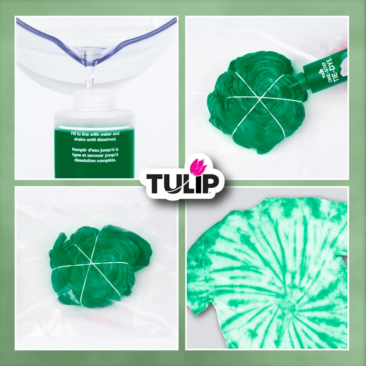 Tulip One-Step Tie-Dye Kit Vibrant Colors for Fabric 4 fl oz (118 ml) Green | Concentrated Formula Dye for Natural Fibers - view 2