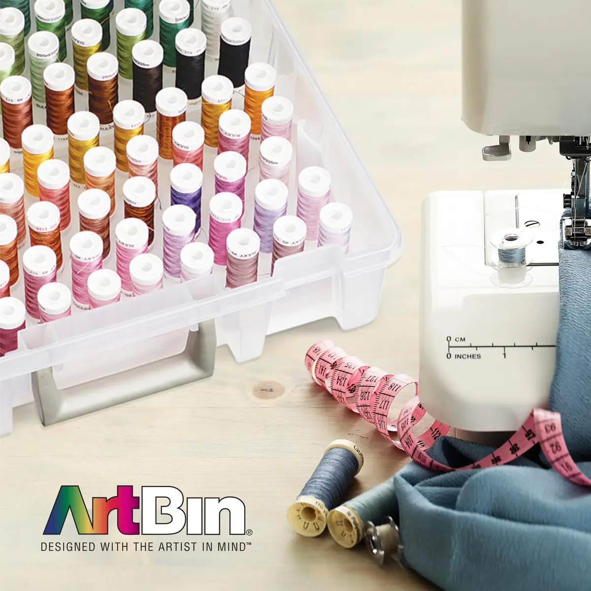 ArtBin Super Satchel Thread Box - Versatile Sewing, Embroidery & Quilting Storage, 108 Pegs, Made in USA - view 8