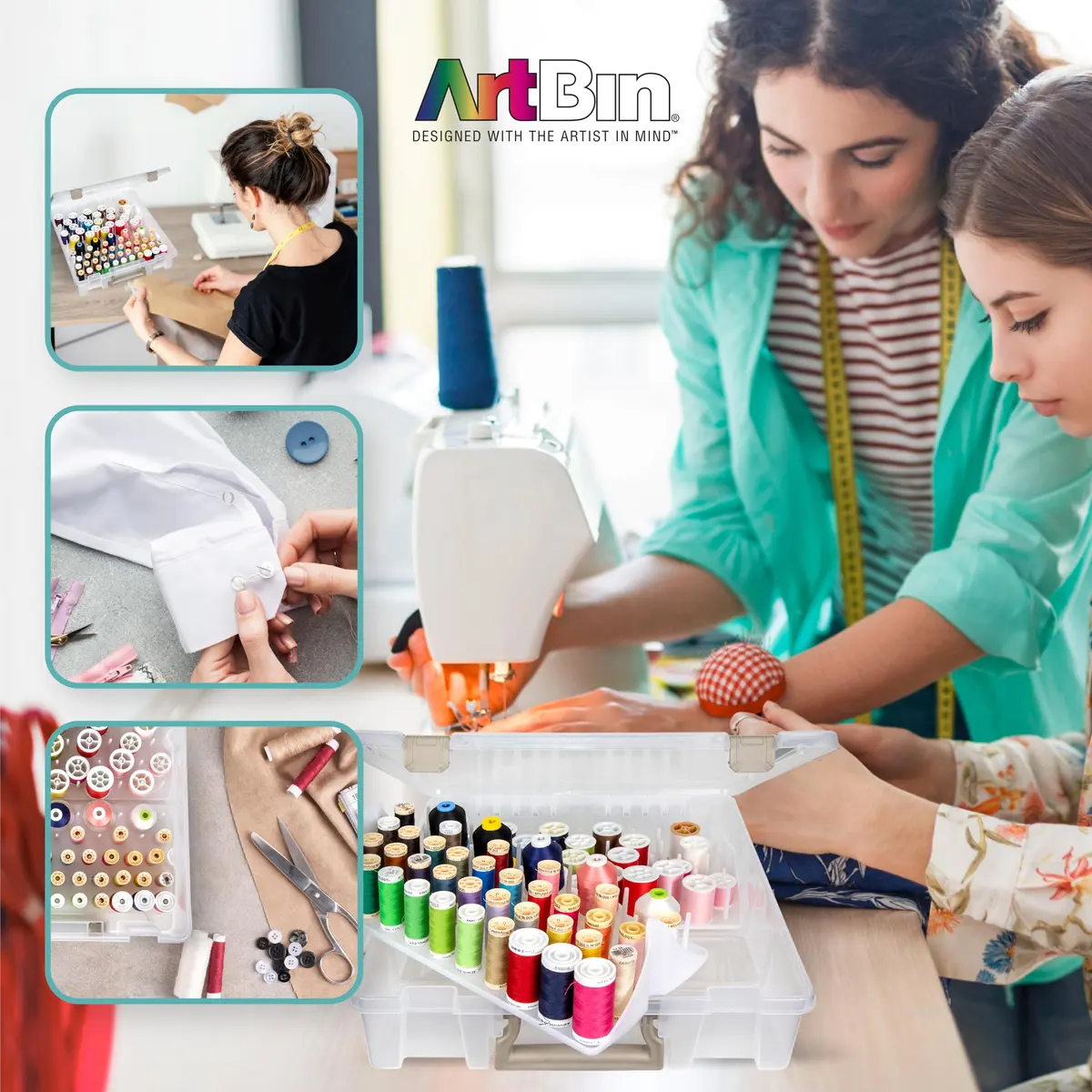 ArtBin Super Satchel Thread Box - Versatile Sewing, Embroidery & Quilting Storage, 108 Pegs, Made in USA - view 9