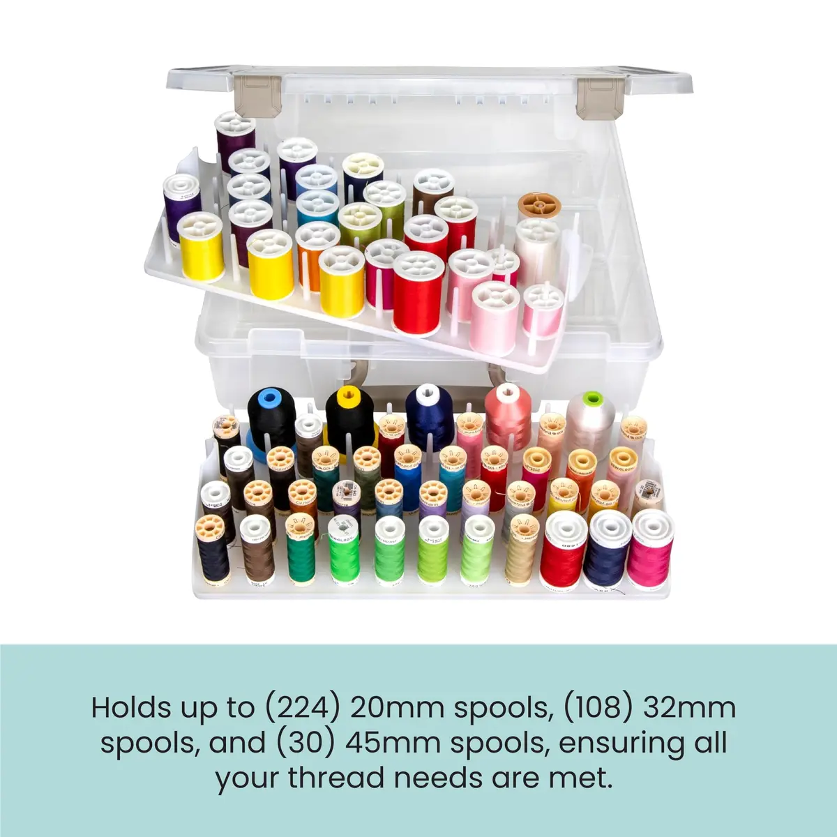 ArtBin Super Satchel Thread Box - Versatile Sewing, Embroidery & Quilting Storage, 108 Pegs, Made in USA - view 3