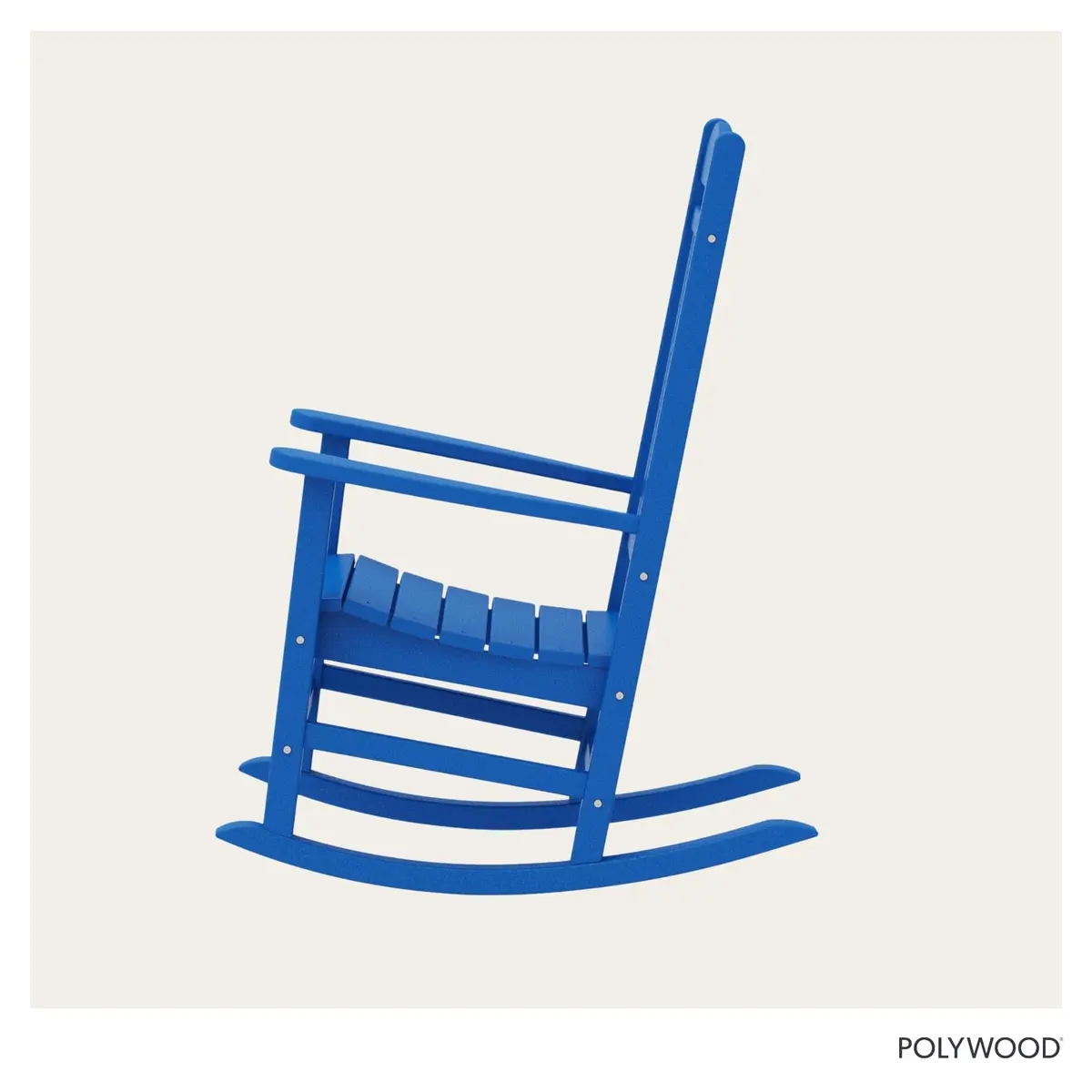 Polywood Presidential Rocking Chair in Pacific Blue | Durable HDPE Outdoor Seating (70-120 chars) - view 5