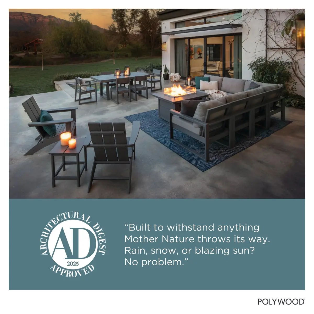 Polywood Presidential Rocking Chair in Pacific Blue | Durable HDPE Outdoor Seating (70-120 chars) - view 7