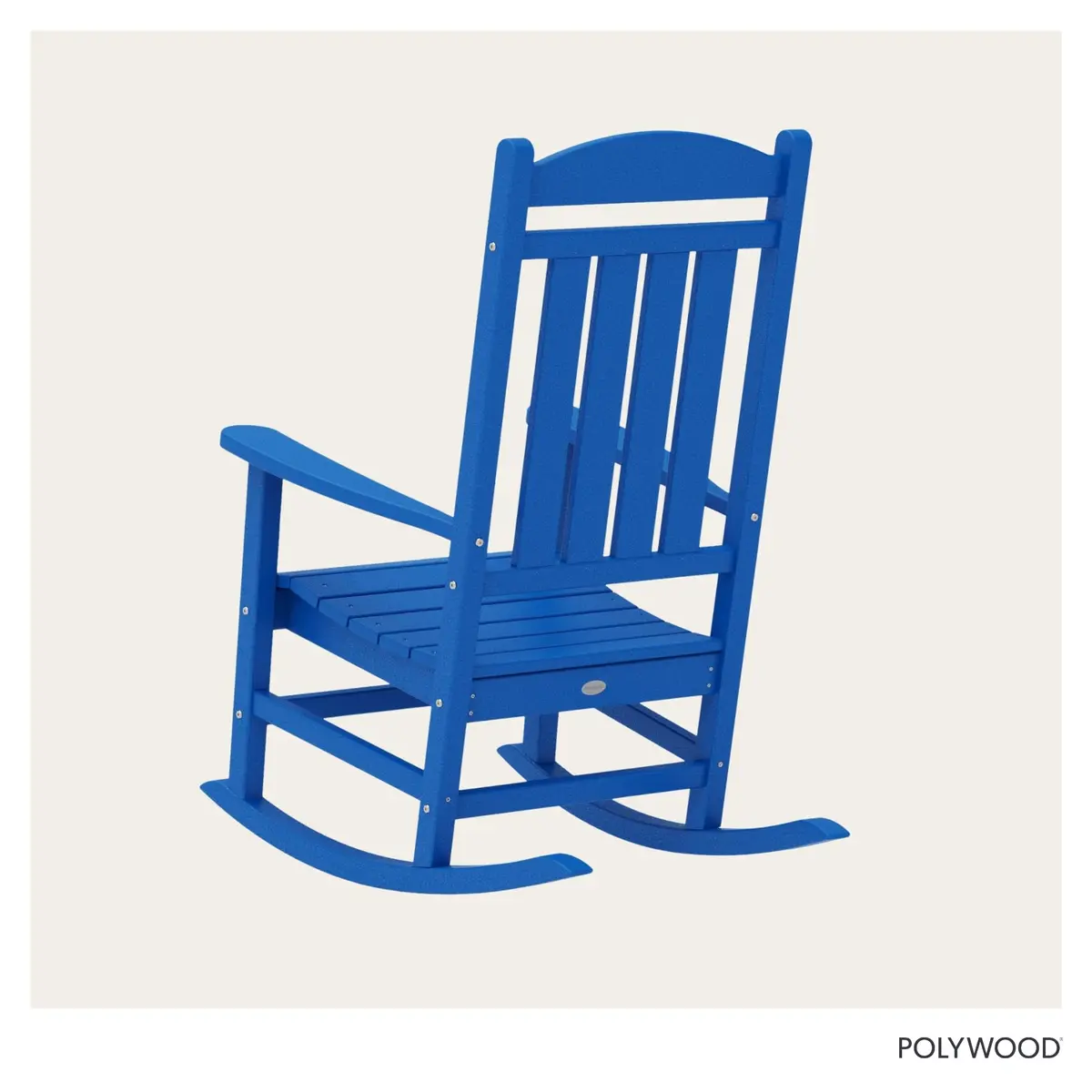 Polywood Presidential Rocking Chair in Pacific Blue | Durable HDPE Outdoor Seating (70-120 chars) - view 4