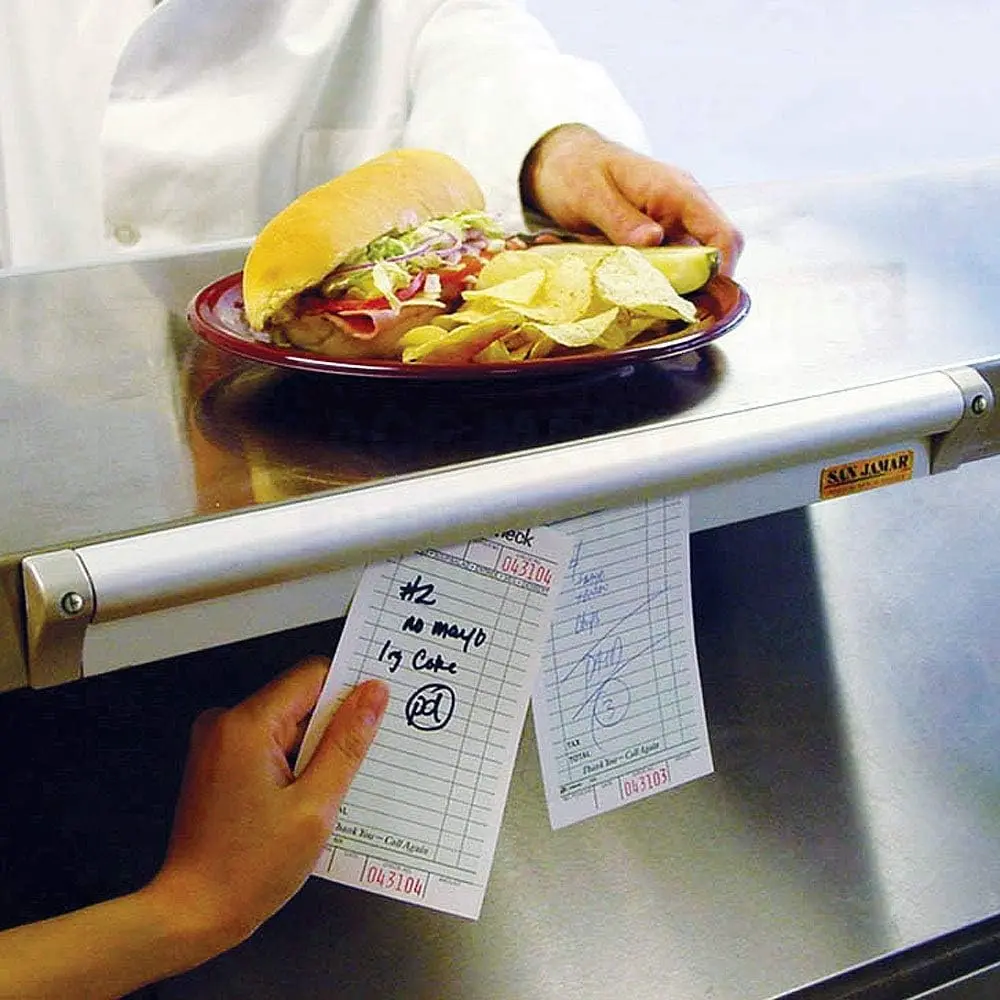 San Jamar 30" Anodized Aluminum Order Ticket Holder with Grip Track | Commercial Restaurant Receipt Holder - view 2