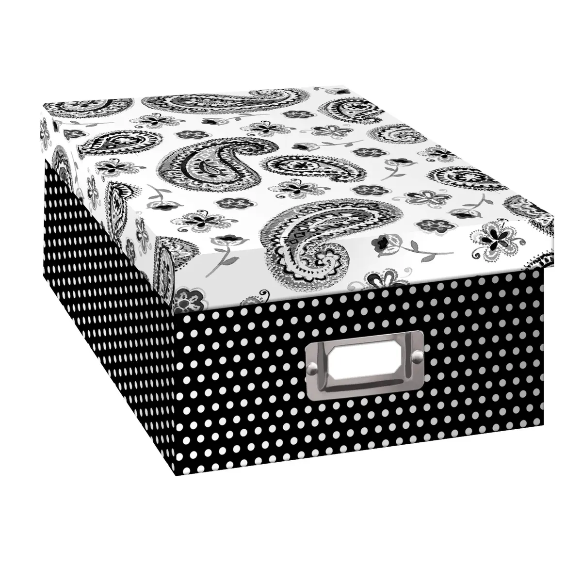 Pioneer Photo Albums B-1BW Storage Box, Paisley Design | Heavy Duty Photo & Collectibles Storage (70-120c) - main product image