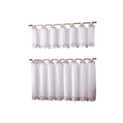 Today's Curtain Capri Reverse Embroidery Tab Top Tier 36" (91cm) | Light-Filtering Window Panel for Kitchen & Living Room - main product image