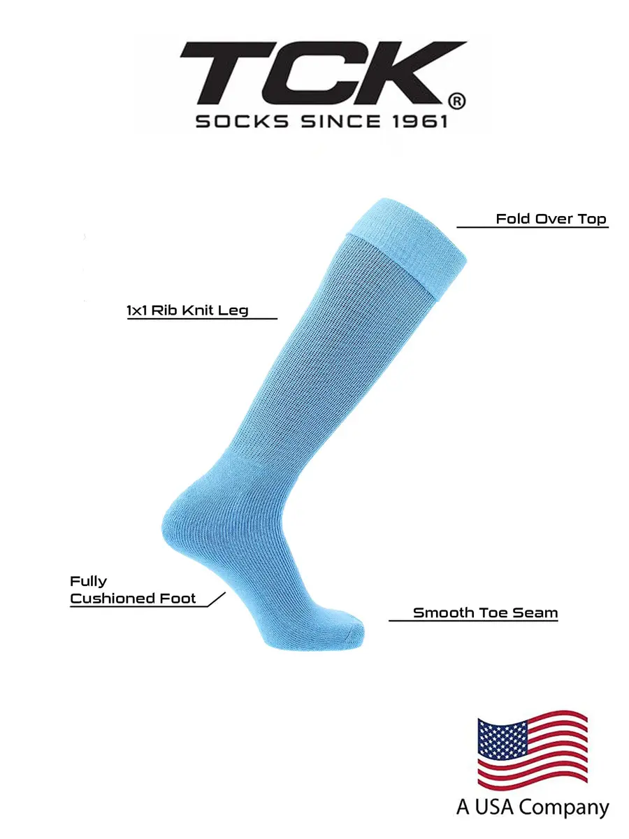TCK Soccer Socks Multisport Tube MS (Columbia Blue, Small) Knee Length Athletic Socks for Soccer & Sports - view 3