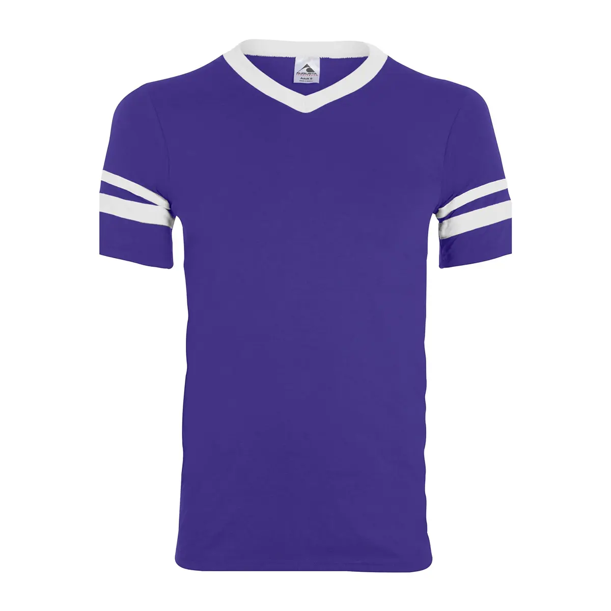 Augusta Sportswear Sleeve Stripe Jersey Medium | 50% Polyester/50% Cotton, Purple/White, Relaxed Fit - view 5