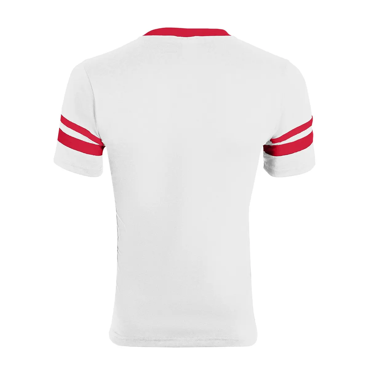 Augusta Sportswear Sleeve Stripe Jersey, White/Red | Soft Cotton-Poly Blend for Sports & Training - view 3