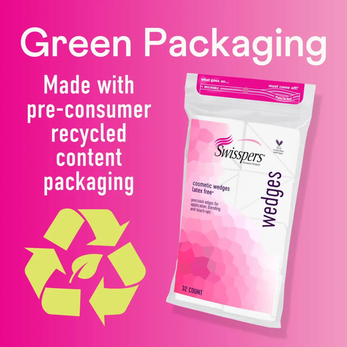Swisspers Premium Cosmetic Wedges, Latex-Free Makeup Wedge, 192 Count (6 Packs) | Hypoallergenic & Reusable - view 5