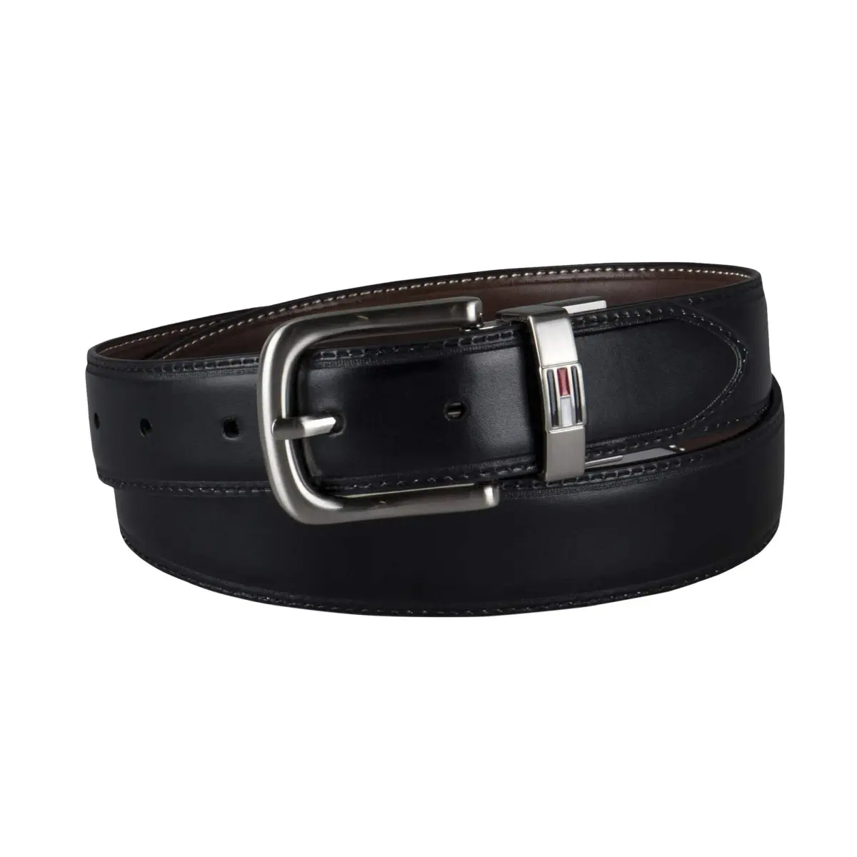 Tommy Hilfiger Men's Brown/Black Casual Reversible Belt, Size 32 | 1.25-inch Width - view 3