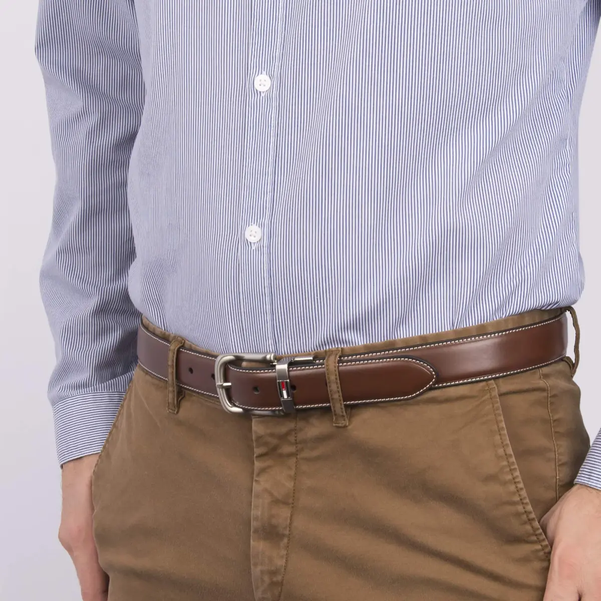 Tommy Hilfiger Men's Brown/Black Casual Reversible Belt, Size 32 | 1.25-inch Width - view 4