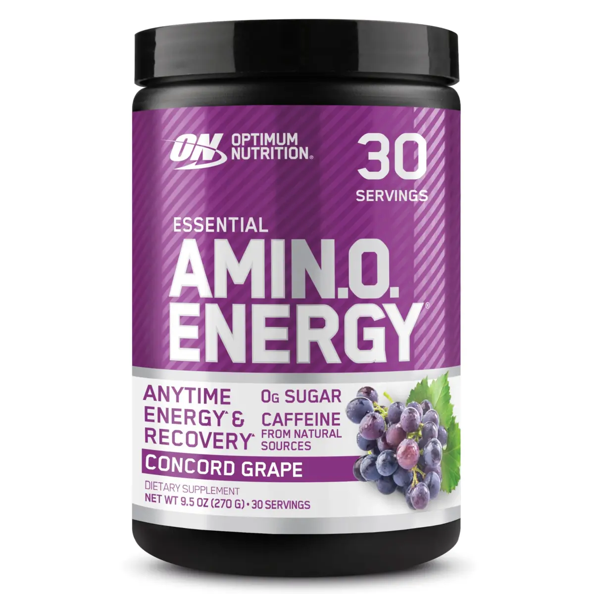 Optimum Nutrition Amino Energy Concord Grape Powder 270g (9.5 Oz) | Energy & Focus Supplement - main product image