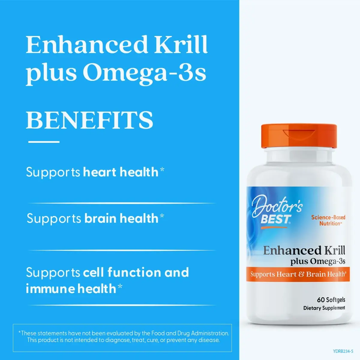 Doctor's Best Antarctic Krill Oil Plus Omega 3s 60 Ct Softgels | Supports Brain & Heart Health - view 2