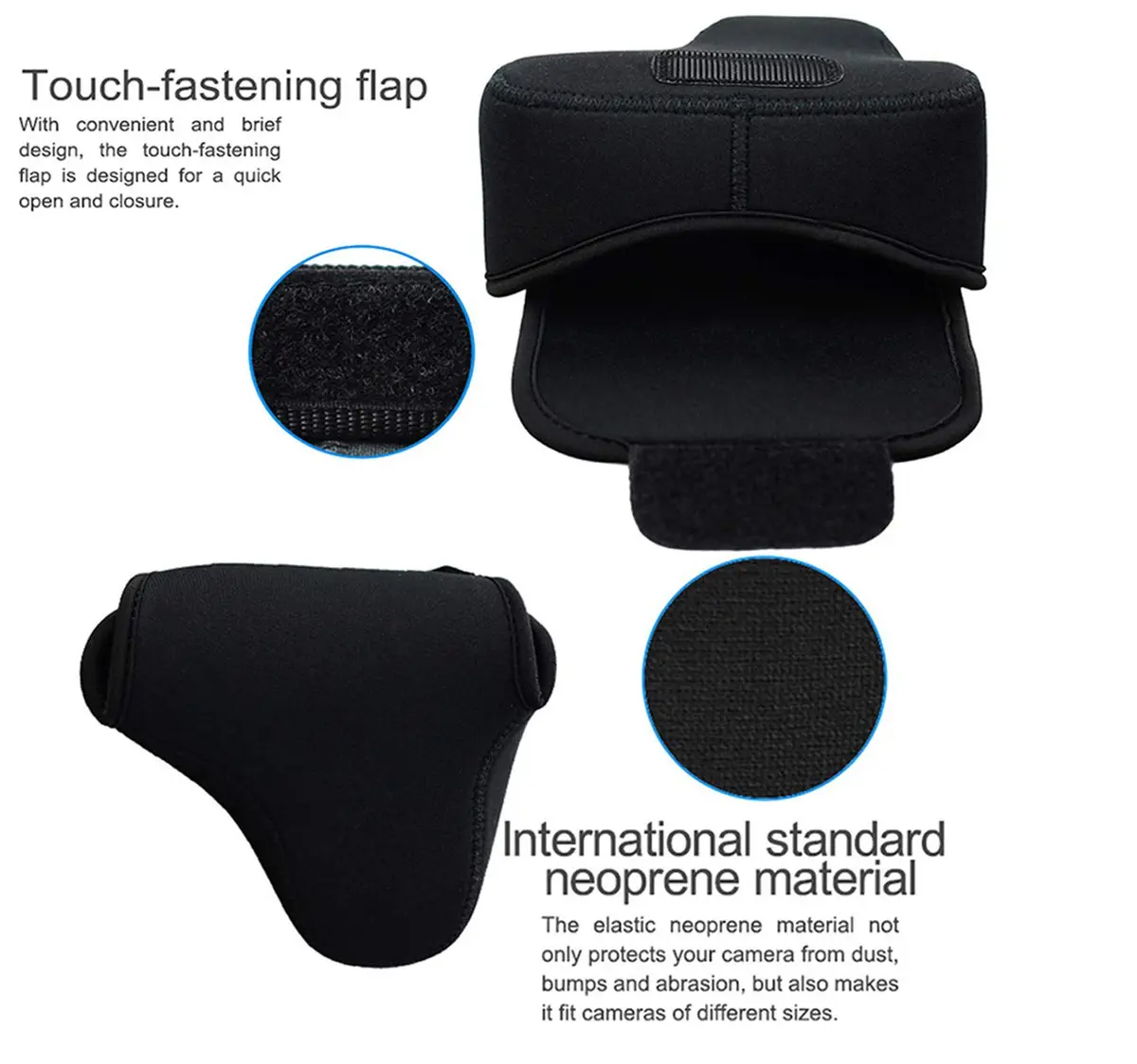 Fotasy Ultra Light Neoprene Camera Case for Sony a6600 a6500 a6400 a6300 a6100 a6000 a5100 +18-55mm/E 50mm F1.8 Lens, Pouch Bag for Fuji X-T30 X-T20 X-T10 +16-50mm, Canon SX530 SX540 G3X | Lightweight, Water-Resistant Camera Pouch - view 2