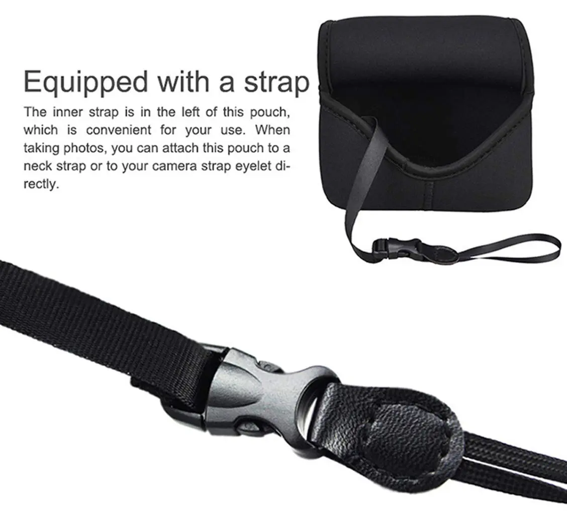 Fotasy Ultra Light Neoprene Camera Case for Sony a6600 a6500 a6400 a6300 a6100 a6000 a5100 +18-55mm/E 50mm F1.8 Lens, Pouch Bag for Fuji X-T30 X-T20 X-T10 +16-50mm, Canon SX530 SX540 G3X | Lightweight, Water-Resistant Camera Pouch - view 3