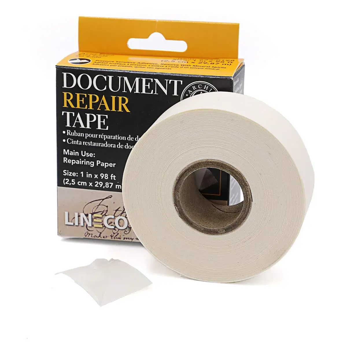 Lineco Archival Document Repair Tape 1 Inch x 98 Feet | Acid-Free, pH Neutral, Removable - view 2