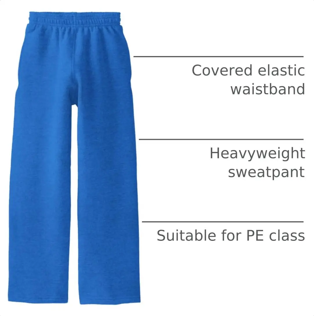 Soffe Youth Heavy Weight Open Bottom Pocket Sweatpant, Royal, Small | Casual Athletic Comfort - view 4