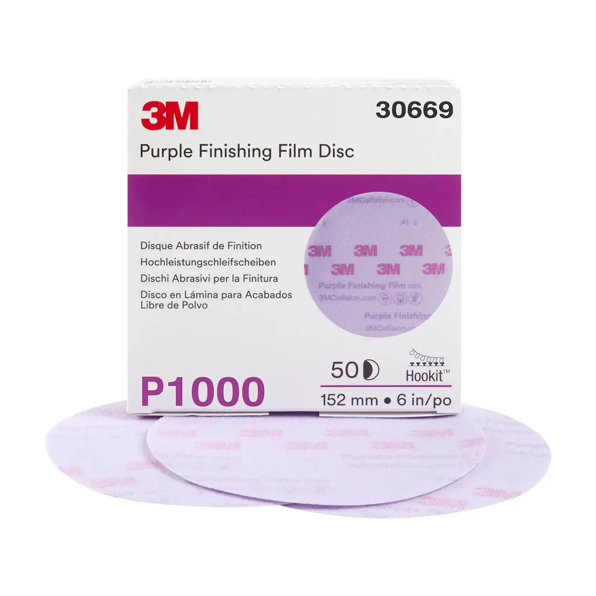 3M Hookit Purple Finishing Film Abrasive Disc, 6 in, P1000 | Long-Lasting, Fast Cutting, Aluminum Oxide - view 2
