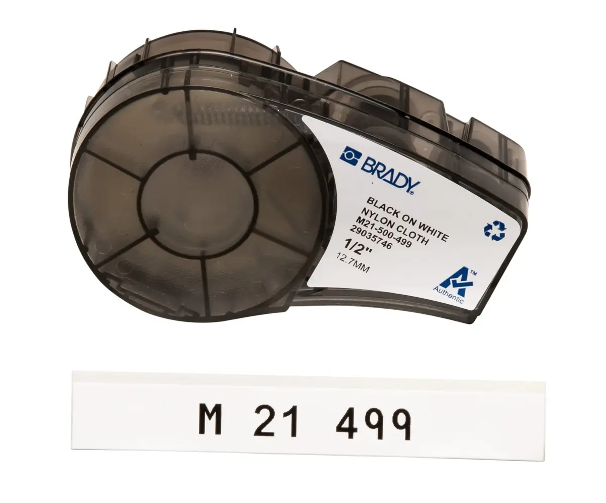 Brady Nylon Label 0.5" W 16' L | Indoor ID & Wire Marking | Black on White - main product image