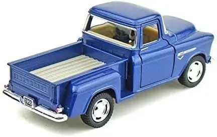 KiNSMART 1955 Chevrolet Stepside Pickup Truck 5 Inch 1:32 Scale Die Cast Metal Blue | Classic American Model - view 3