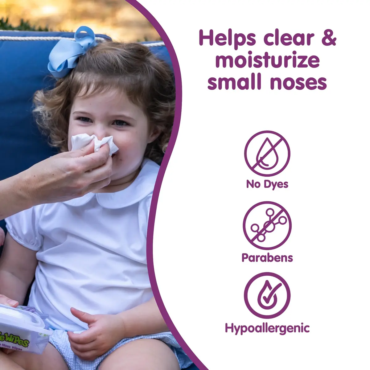 Boogie Saline Nose Wipes Grape Scent | Gentle Nasal Cleansing for Babies & All Ages - view 5
