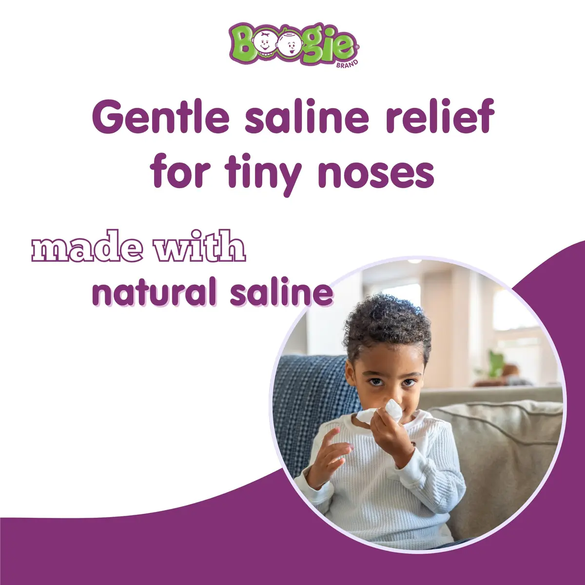 Boogie Saline Nose Wipes Grape Scent | Gentle Nasal Cleansing for Babies & All Ages - view 2