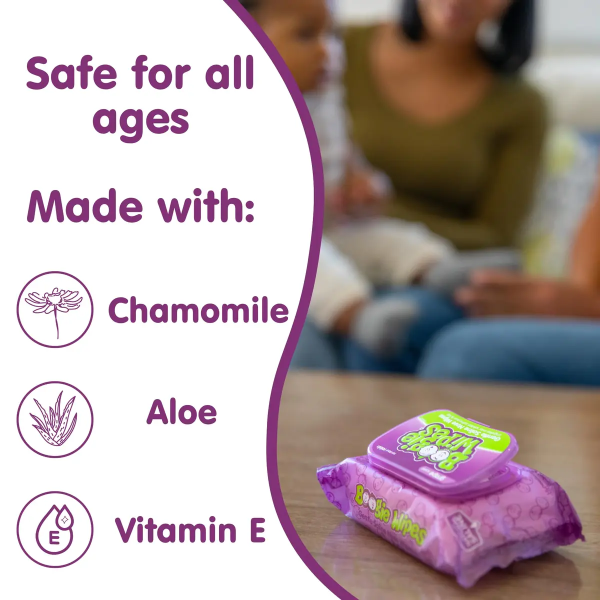 Boogie Saline Nose Wipes Grape Scent | Gentle Nasal Cleansing for Babies & All Ages - view 3