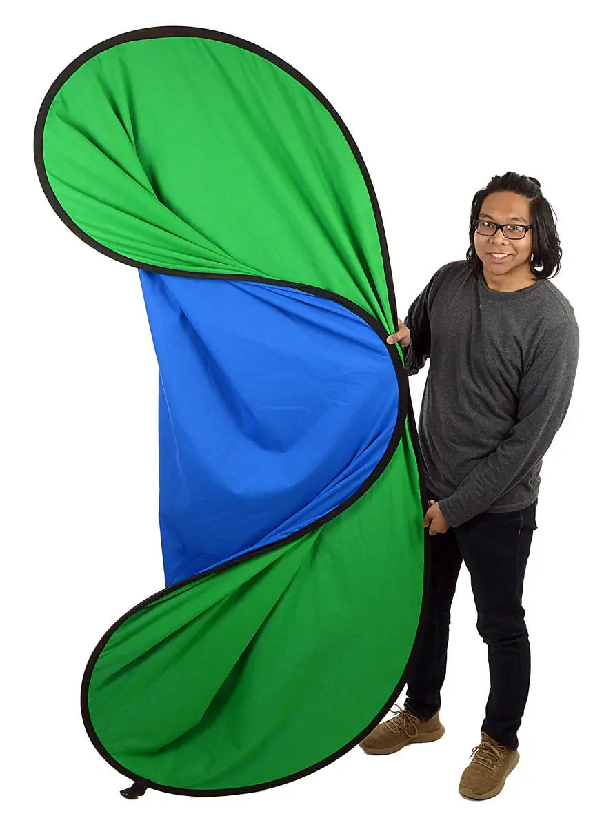 Fotodiox Pro Collapsible Background 5x7ft (1.5m x 2.1m) 2-in-1 Green/Blue Panel | Chroma Key for Photography & Video - view 3