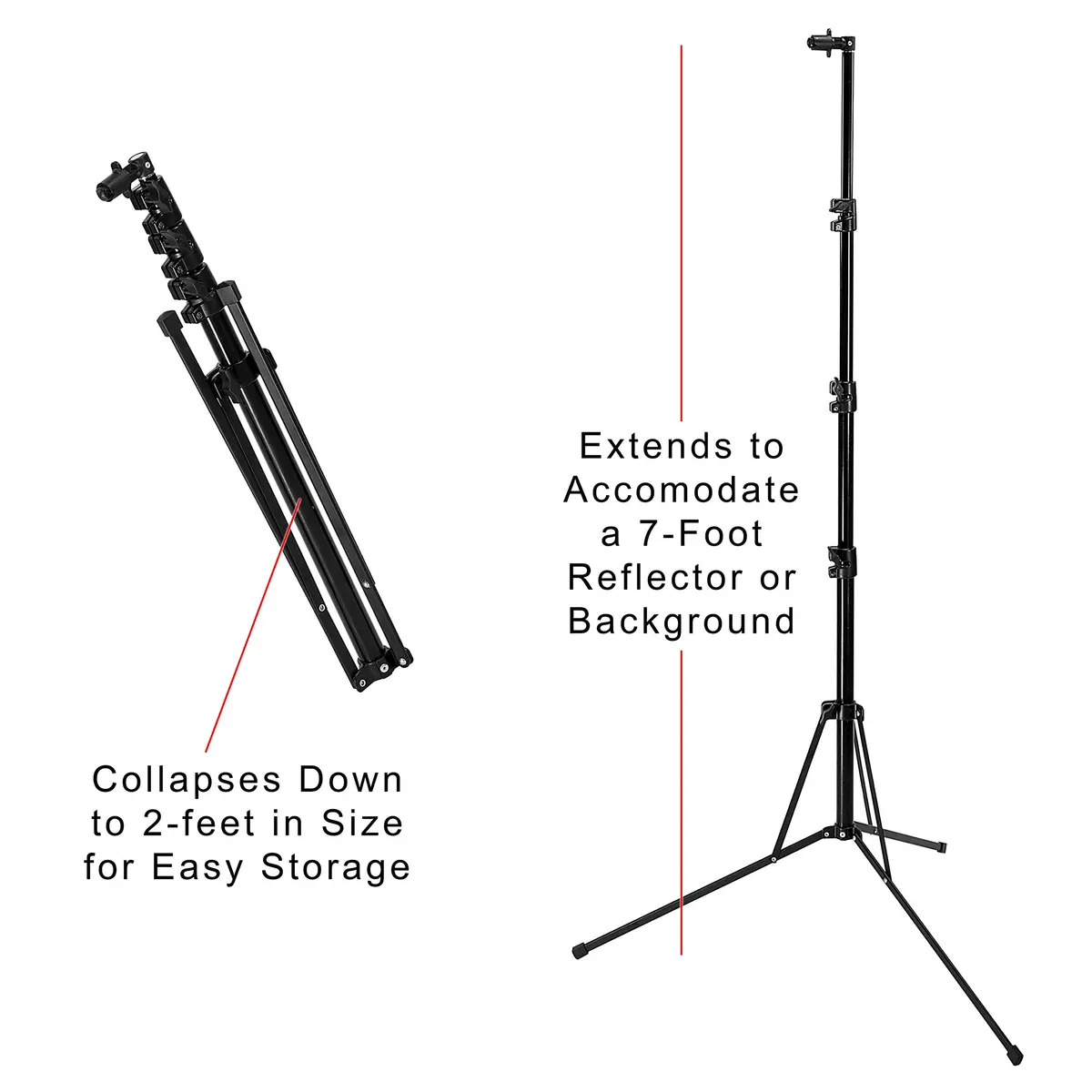 Fotodiox 5x7ft Collapsible Background Kit | Black & White Portable Photo Studio - view 5