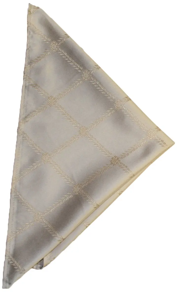 Violet Linen Diamond Damask Design Fringes Tablecloth Beige 54" | Elegant Damask Pattern for Dining - main product image