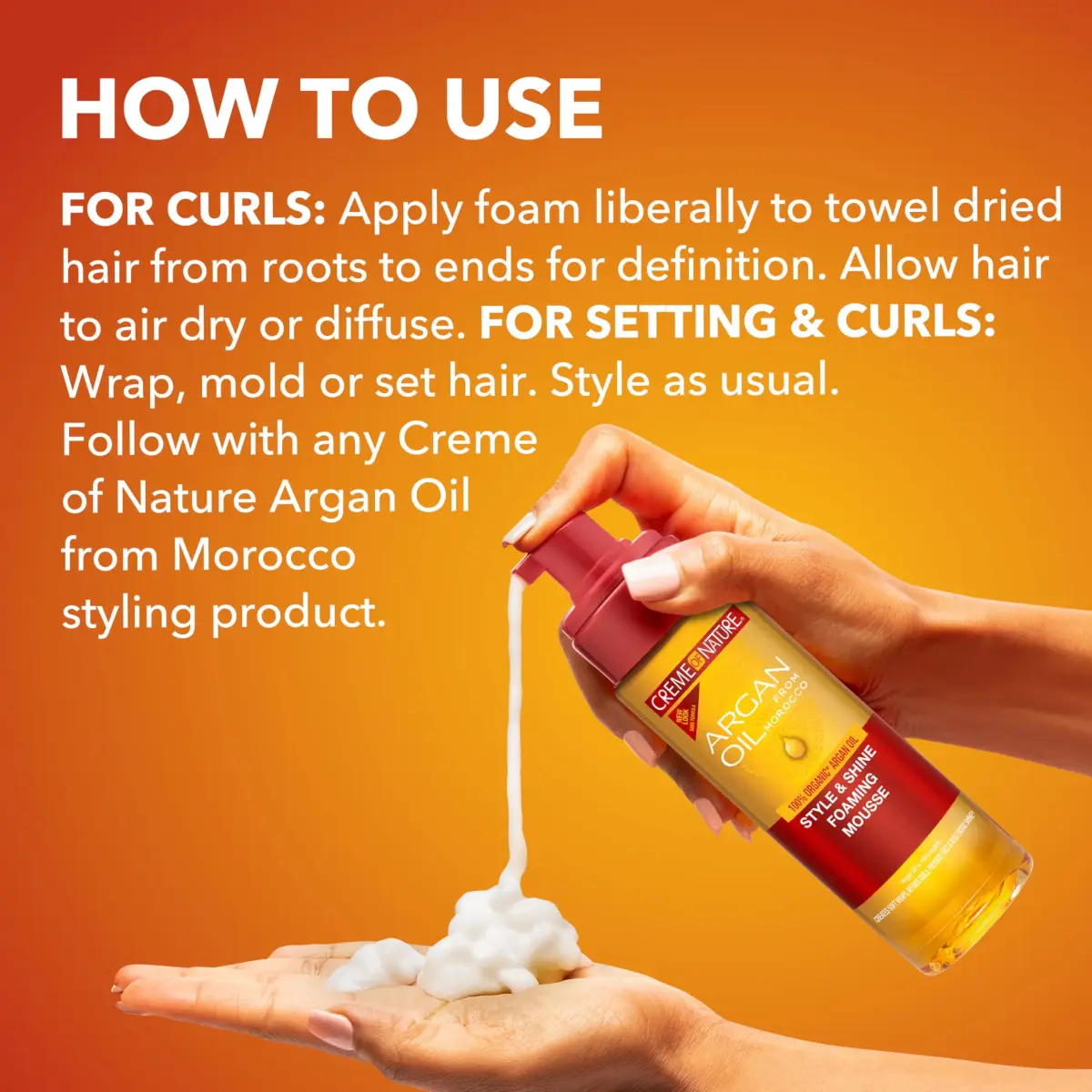 Creme of Nature Style & Shine Foaming Mousse 200ml (7 fl oz) | Defines Curls & Controls Frizz - view 6