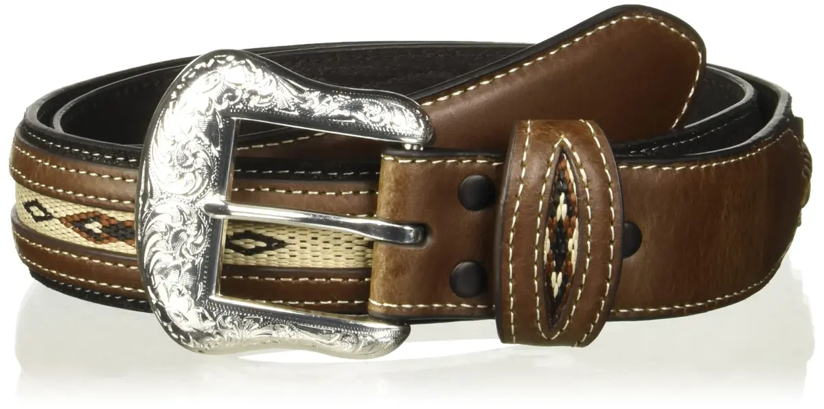 Nocona Men's Top Hand Black Middle Inlay Belt 42 | Genuine Leather, Southwestern Style - main product image
