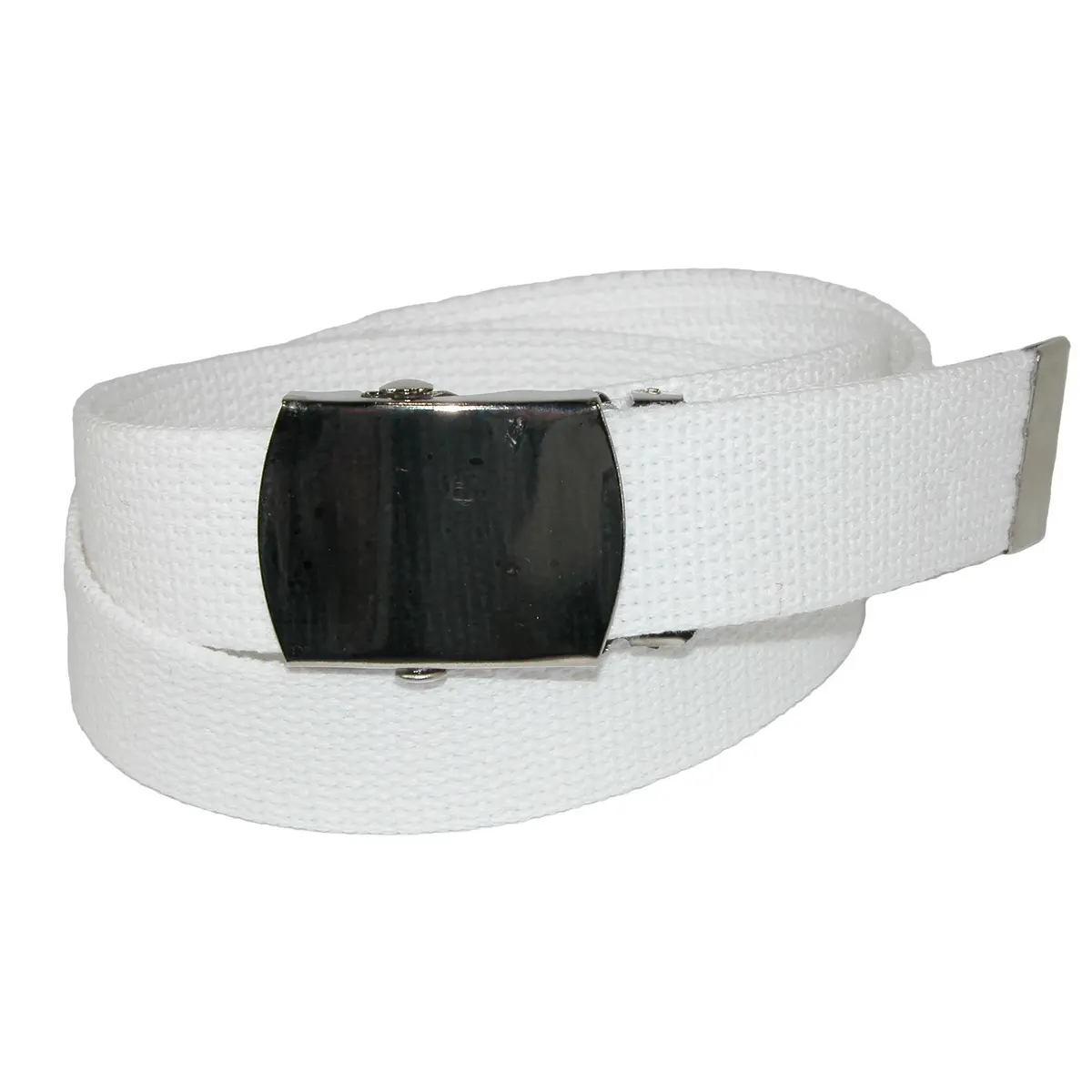 CTM Cotton Adjustable Belt with Nickel Buckle | Classic Casual Web Belt for Men & Women (1.25 inch, White) - main product image