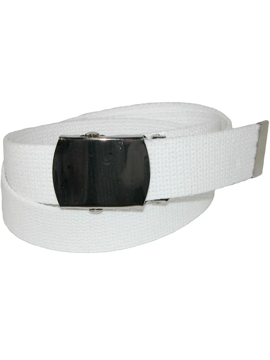 CTM Cotton Adjustable Belt with Nickel Buckle | Classic Casual Web Belt for Men & Women (1.25 inch, White) - view 3