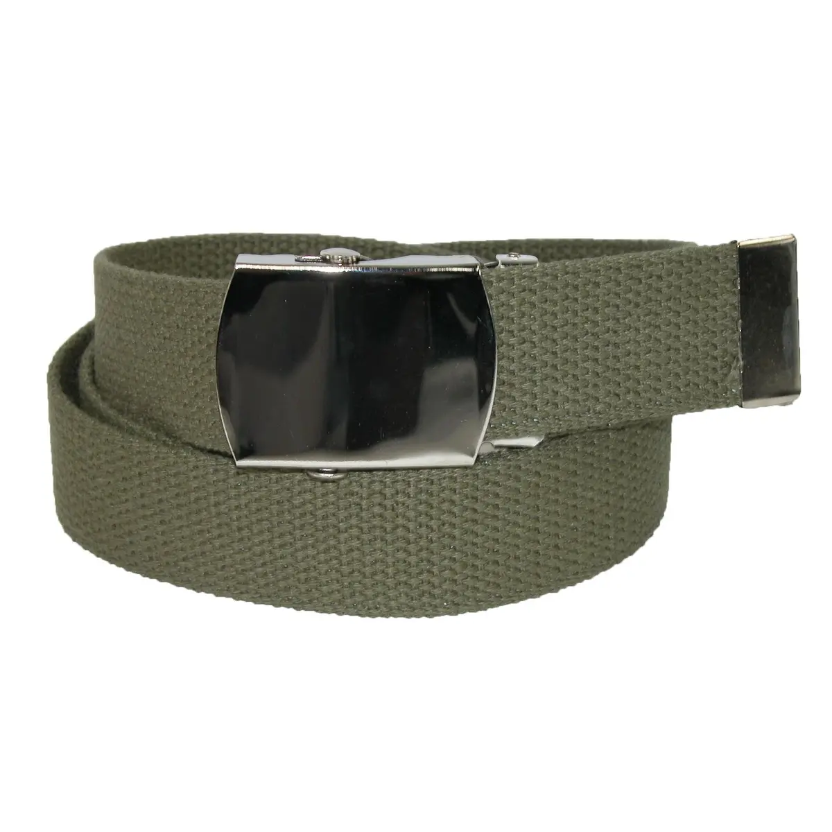 CTM Cotton Adjustable Belt with Nickel Buckle | Classic Casual Web Belt, Olive, Fits Up to 44 Inches - main product image