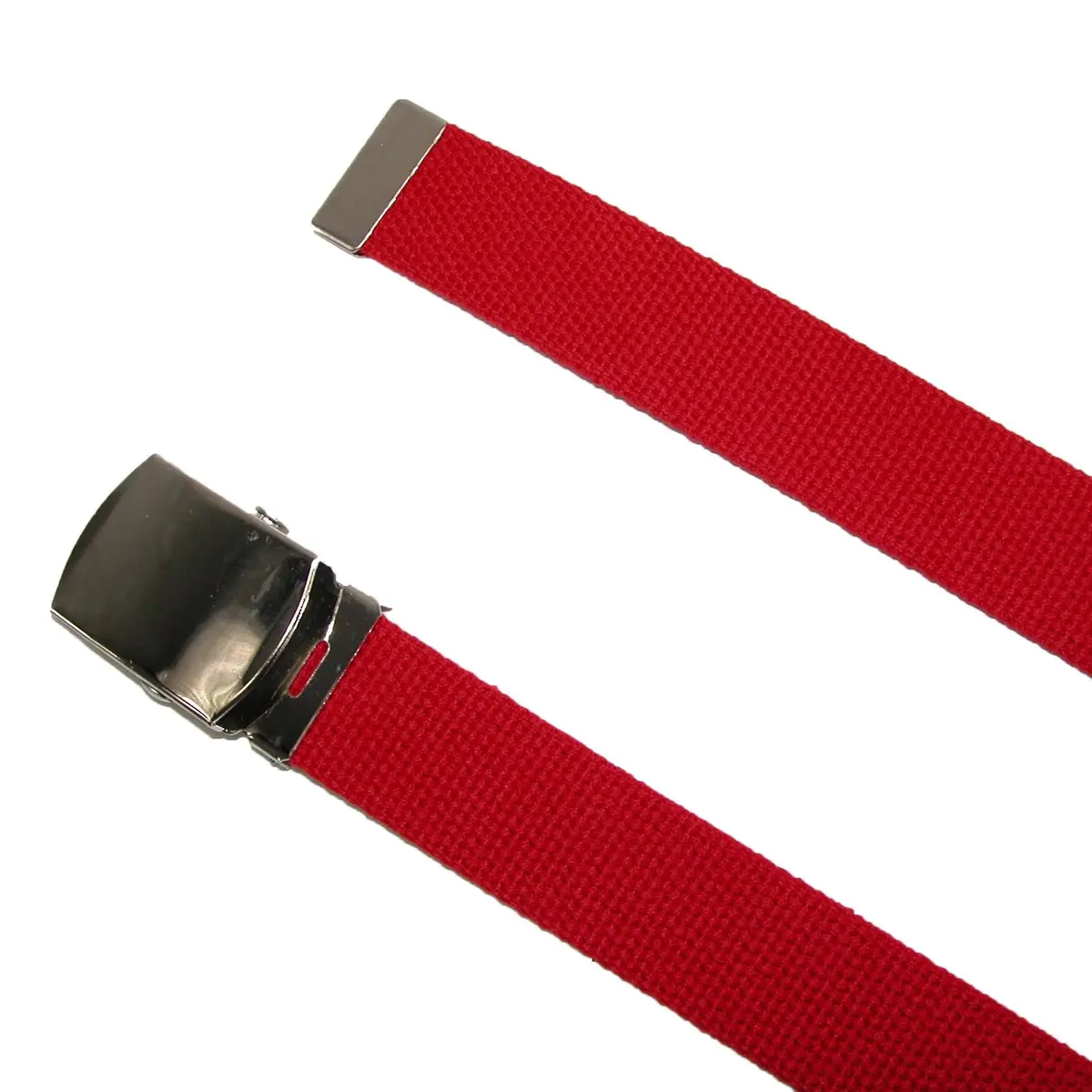 CTM Cotton Adjustable Belt with Nickel Buckle | Classic Casual Web Belt, Olive, Fits Up to 44 Inches - view 2