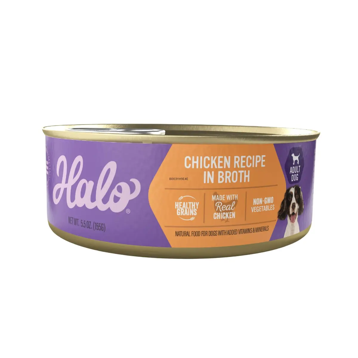 Halo Wet Dog Food, Real Chicken in Broth Recipe, 5.5 oz Can | Complete Nutrition for Adult Dogs - main product image
