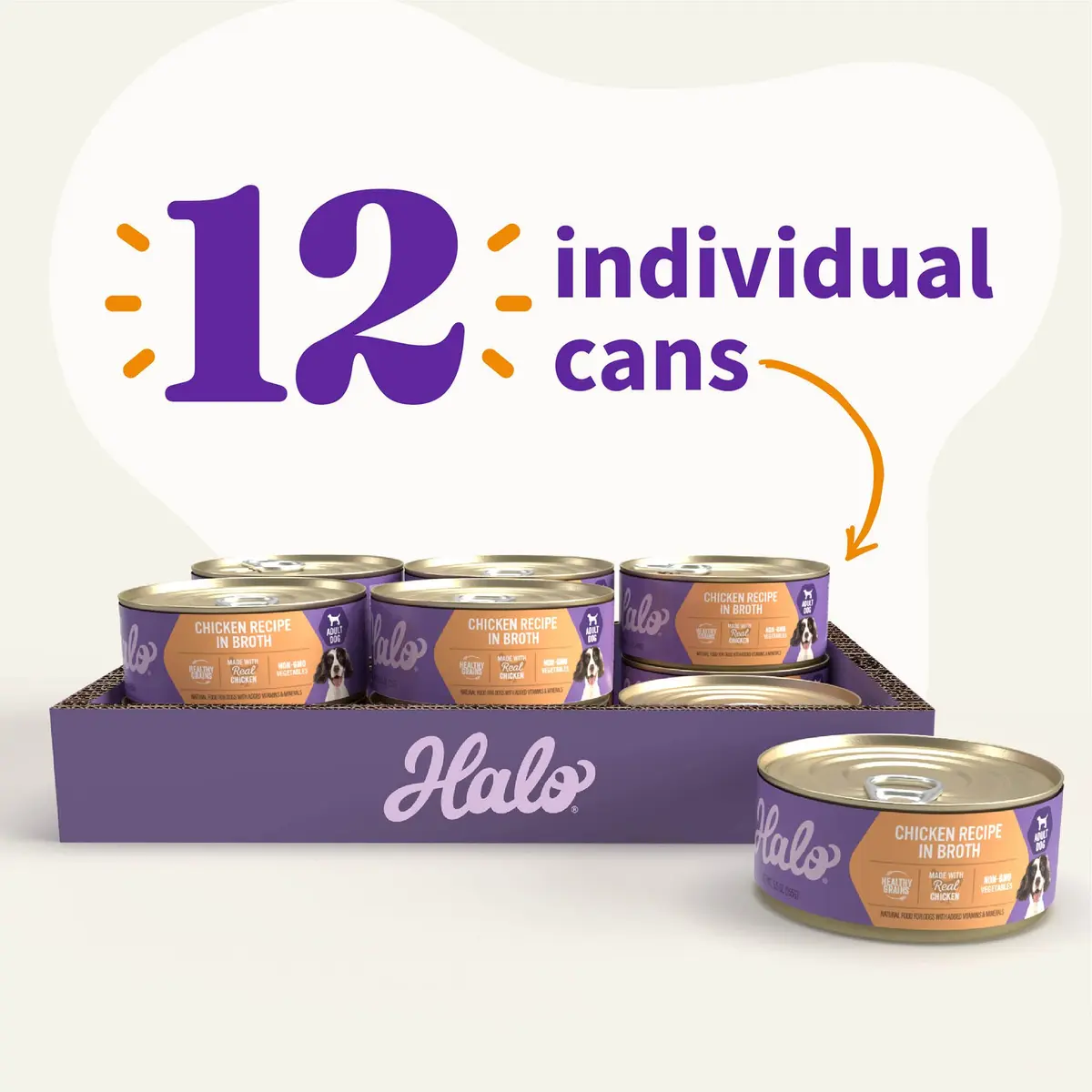 Halo Wet Dog Food, Real Chicken in Broth Recipe, 5.5 oz Can | Complete Nutrition for Adult Dogs - view 3